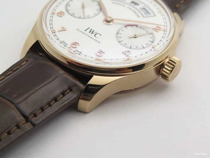 MIROTIME 0817 Portuguese Real PR Real Annual Calendar RG IW503504 YLF 1:1 Best Edition White Dial On Leather Strap A TimelessDesign 7242